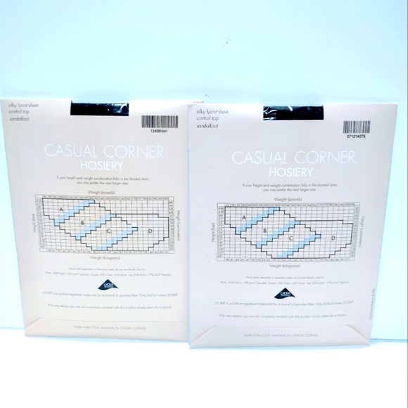 Casual Corner Silky Lycra Sheer Control Top Sandalfoot Size C Brown Hosiery - Picture 3 of 4